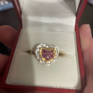 10k yellow gold and ruby ring